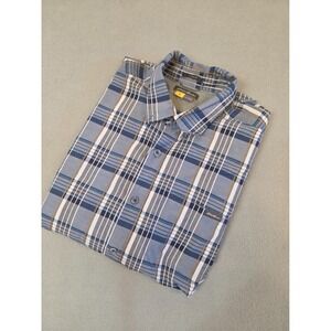 Eddie Bauer Men's Classic Fit Plaid Shirt L Blue Gray Long Sleeve Casual Outdoor